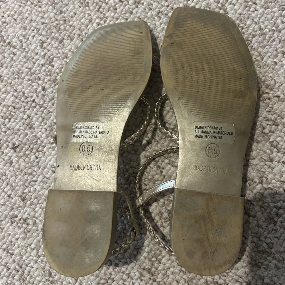 Steve Madden Darleena Gold Braided Strappy Sandals - Picture 4 of 4